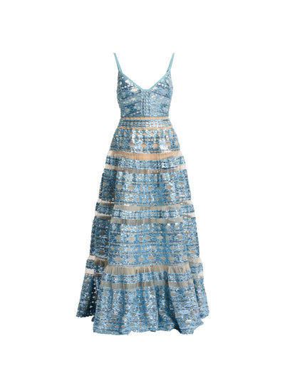 Abito lungo in tulle ricamato  Elie saab
